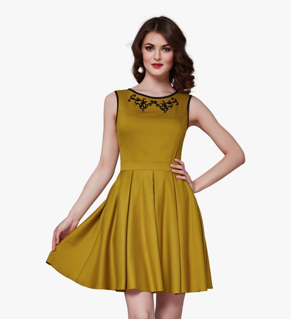 Solid A-Line Dress