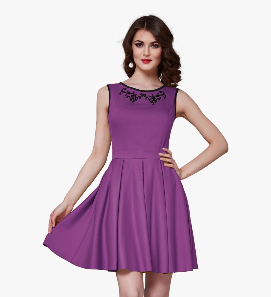 Solid A-Line Dress